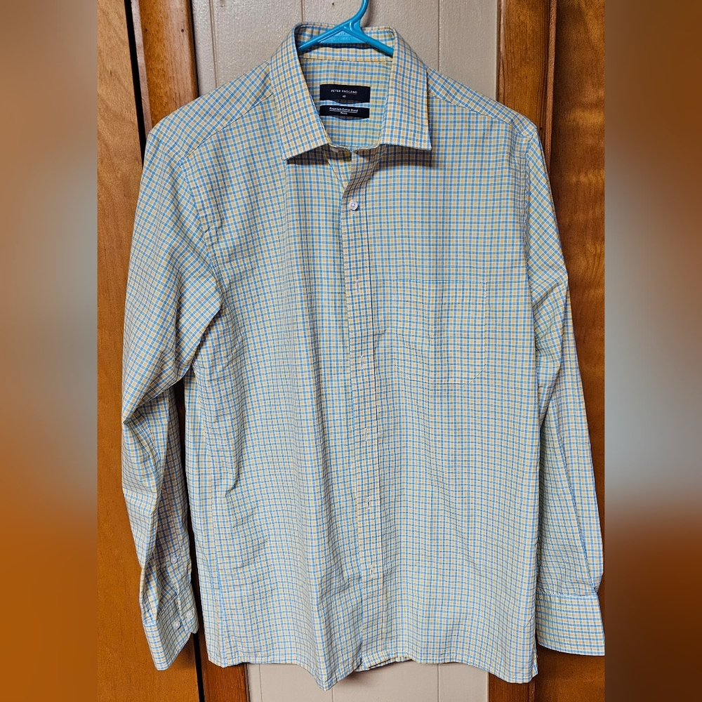 Peter England Blue Checkered Shirt